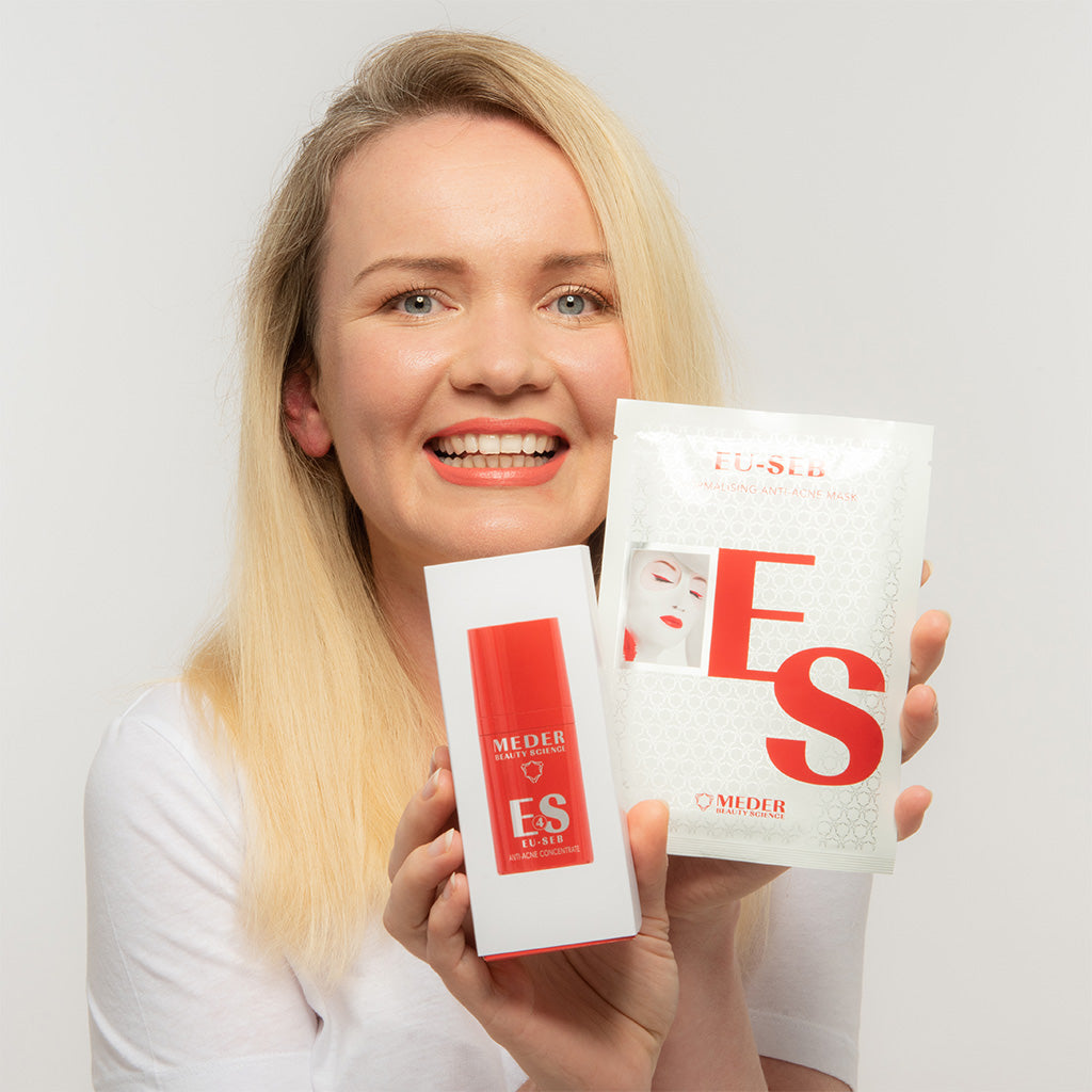 prebiotic skincare for acne and oily skin Eu-Seb Concentrate and Mask